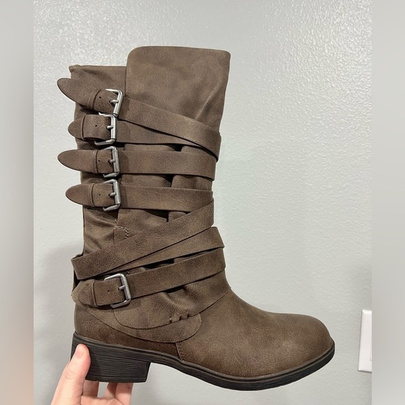 Report brown taupe med tall boots‎ women’s HUCK 8.5 8 1/2 NEW NIB - Picture 3 of 5